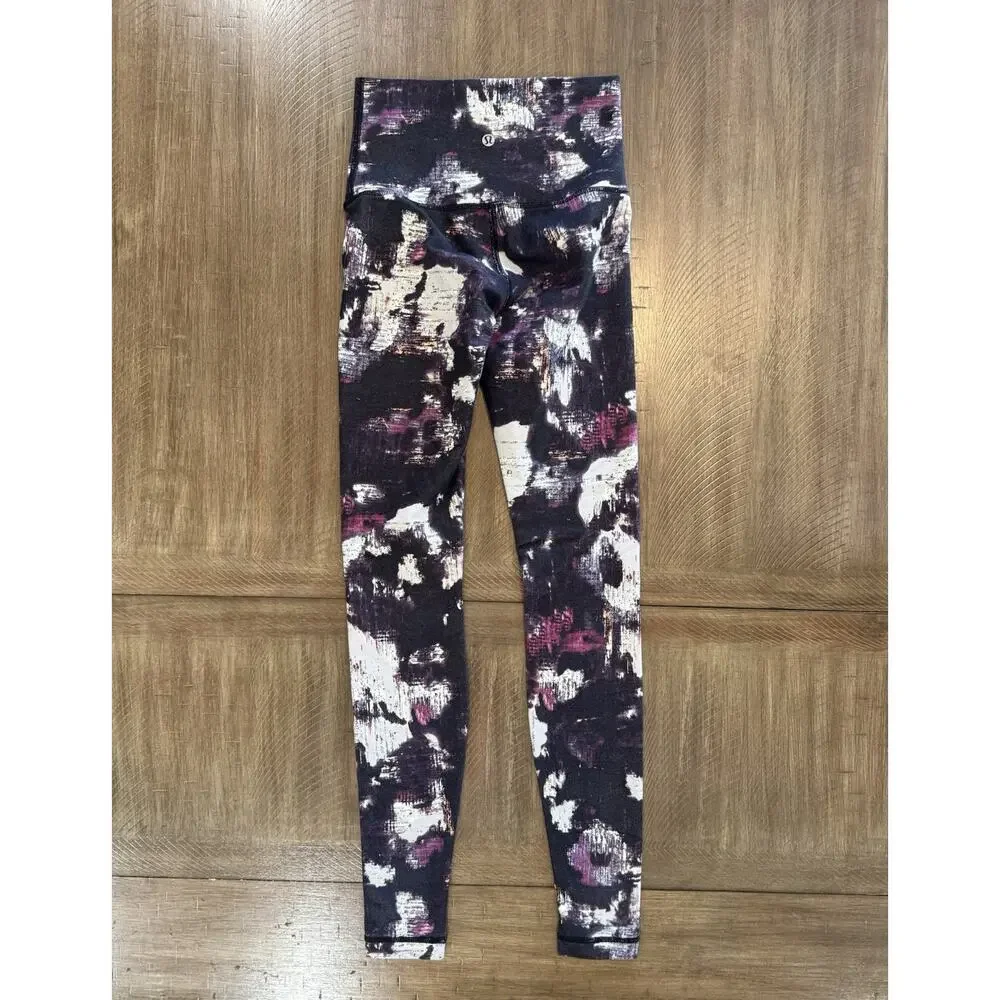 Lululemon Wunder Under Pant Kara Blossom Multi Color Print Women’s Size 4 EUC